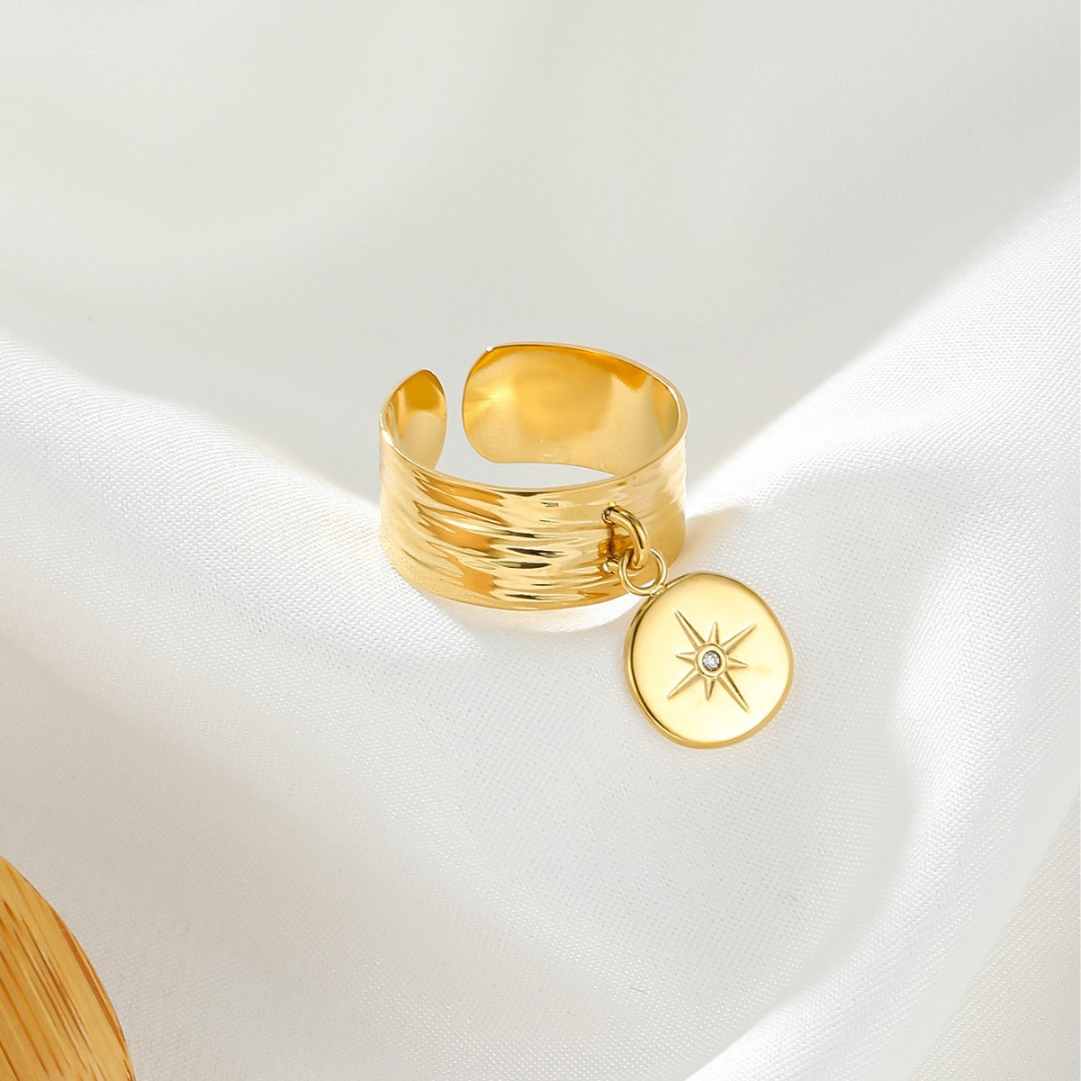 Compass Charm Ring