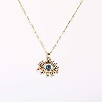 Cubic Zirconium Evil Eye Charm Necklace