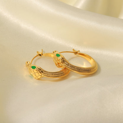 Golden Snake Earrings