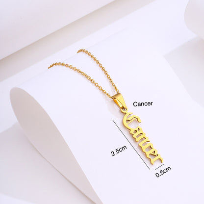 Zodiac Script Necklace