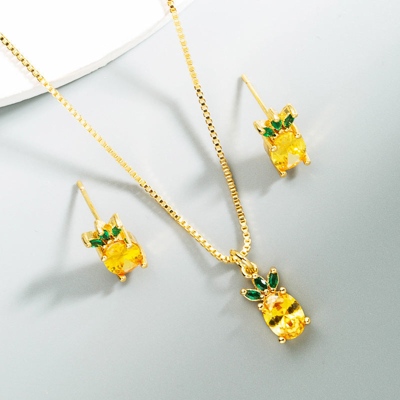 Strawberry/Pineapple Jewellery Set