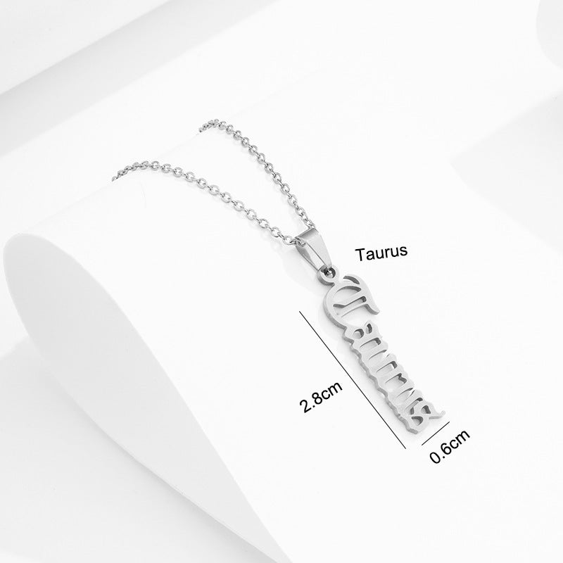 Zodiac Script Necklace