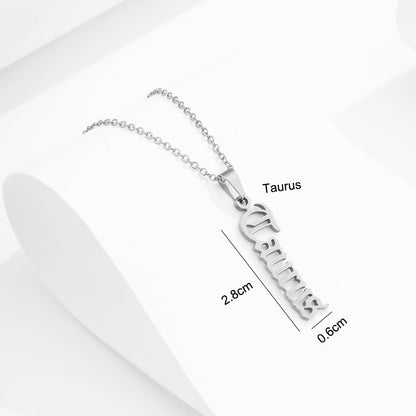 Zodiac Script Necklace