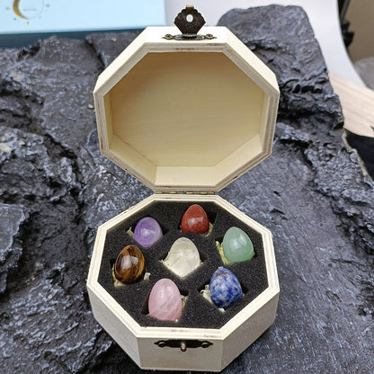 Chakra Egg Crystal Set