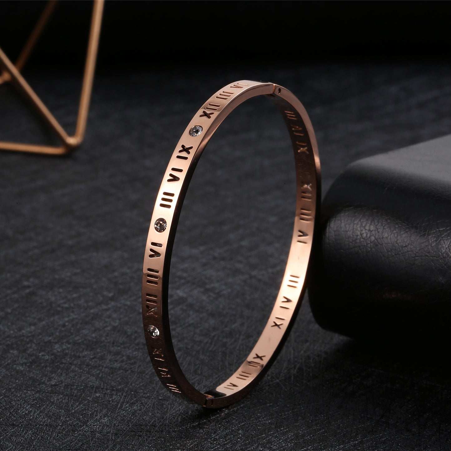 Roman Numeral Gold Bangle