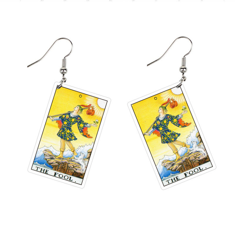 Vintage Style Tarot Card Earrings