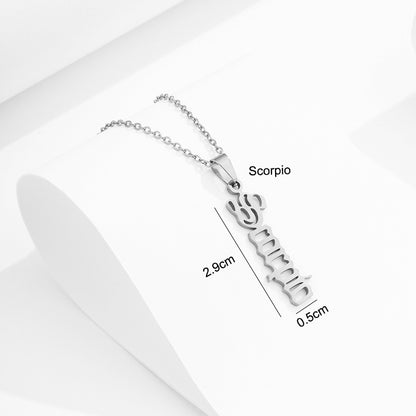 Zodiac Script Necklace