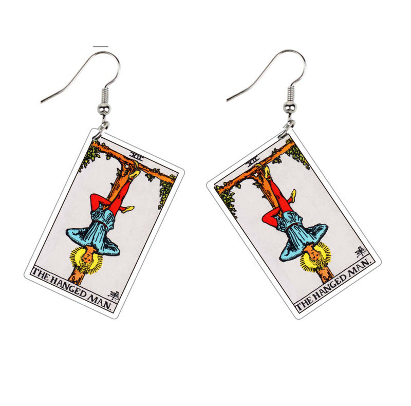 Vintage Style Tarot Card Earrings