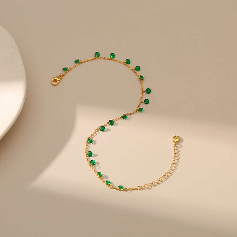 Green Gemstone Anklet