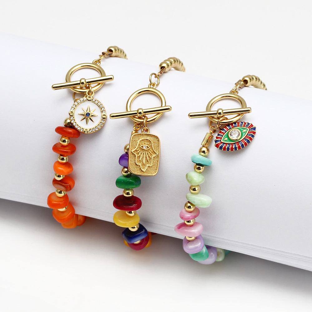 Rainbow Shell Charm Bracelet