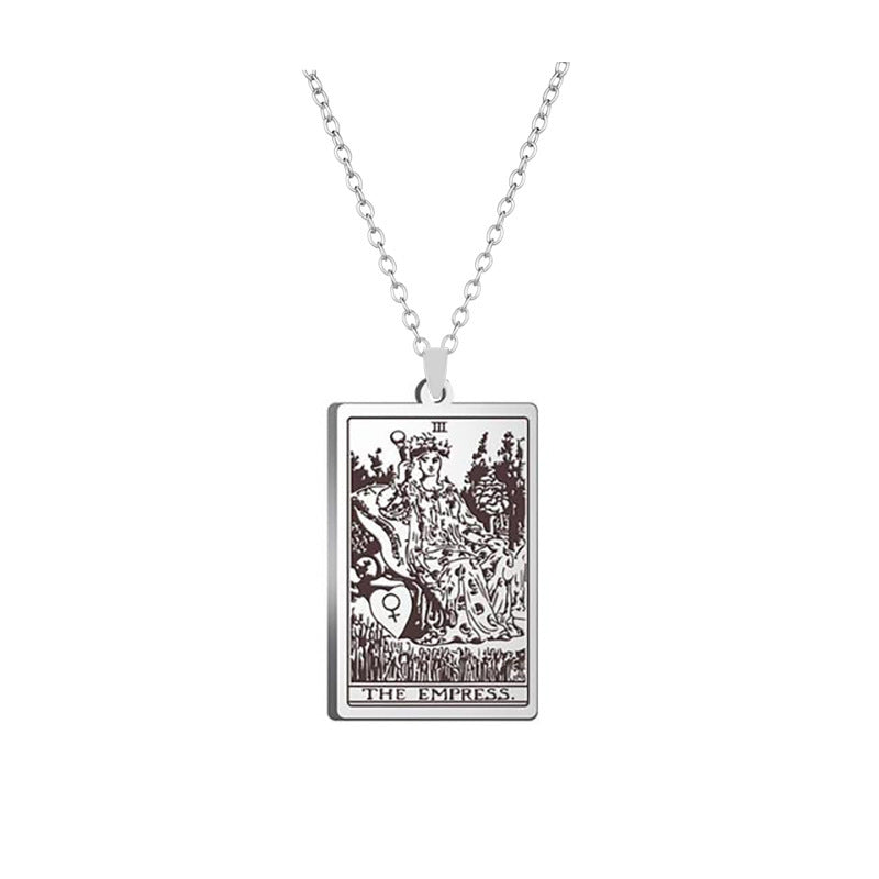 Silver Tarot Card Necklace