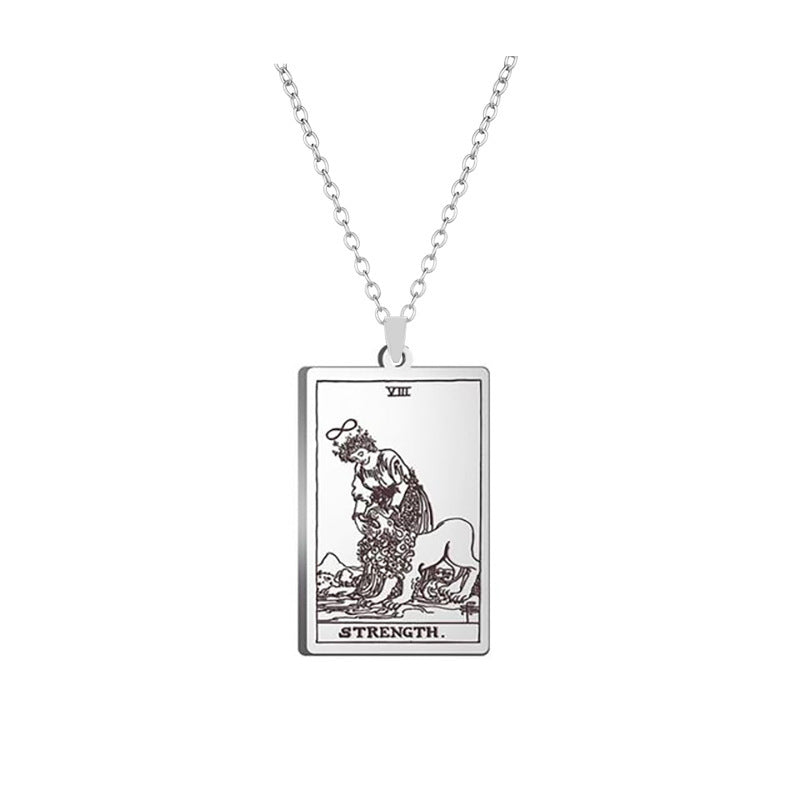 Silver Tarot Card Necklace