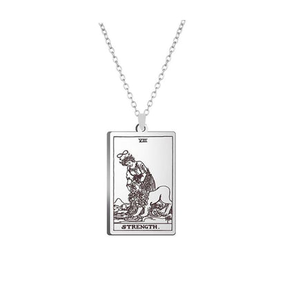 Silver Tarot Card Necklace