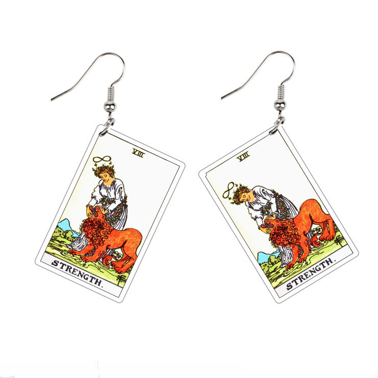 Vintage Style Tarot Card Earrings