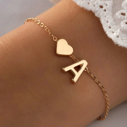 Heart & Initial Charm Bracelet