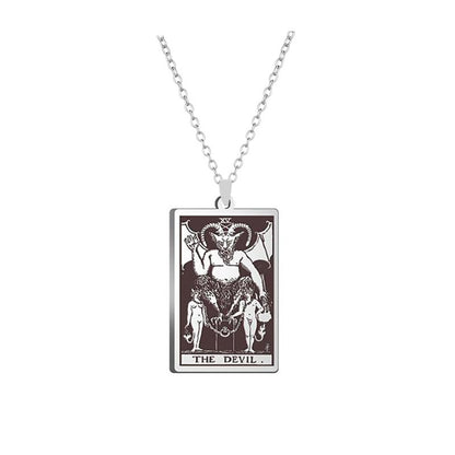 Silver Tarot Card Necklace