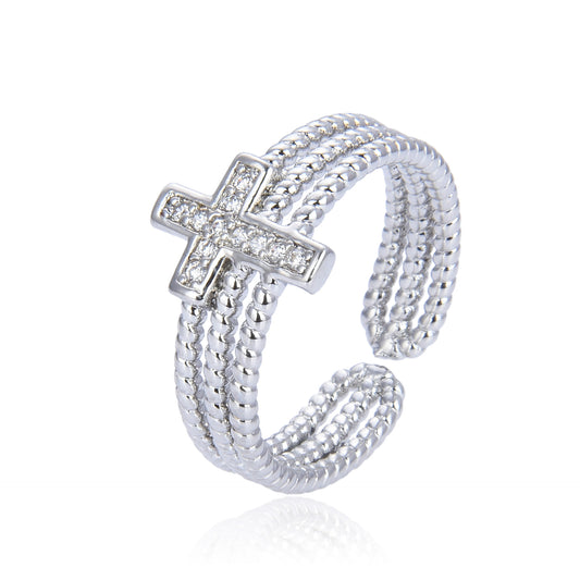 Glimmering Cross Ring