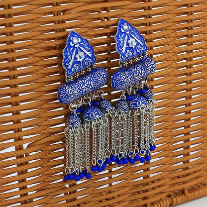 Lush Blue Chandelier Earrings