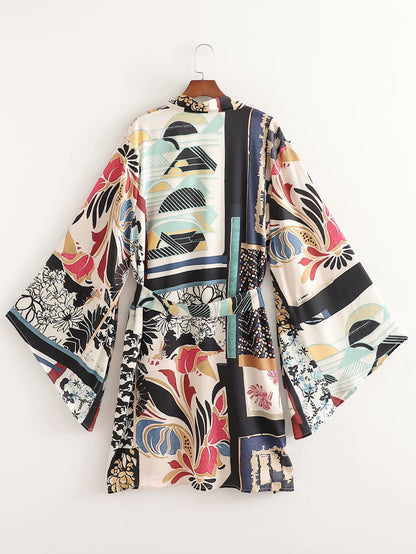 European Station Patchwork Kimono Coat