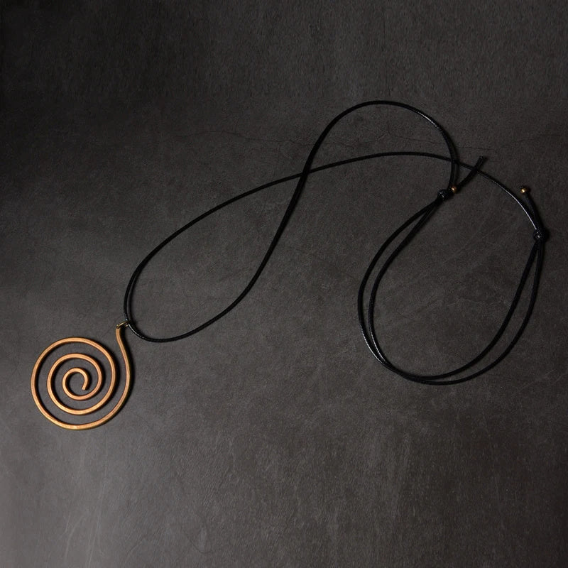 Copper Spiral Pendant Necklace