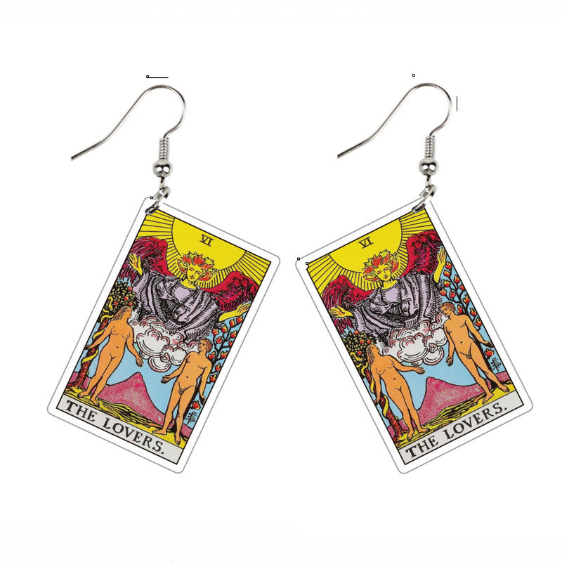 Vintage Style Tarot Card Earrings