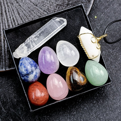 Chakra Egg Crystal Set