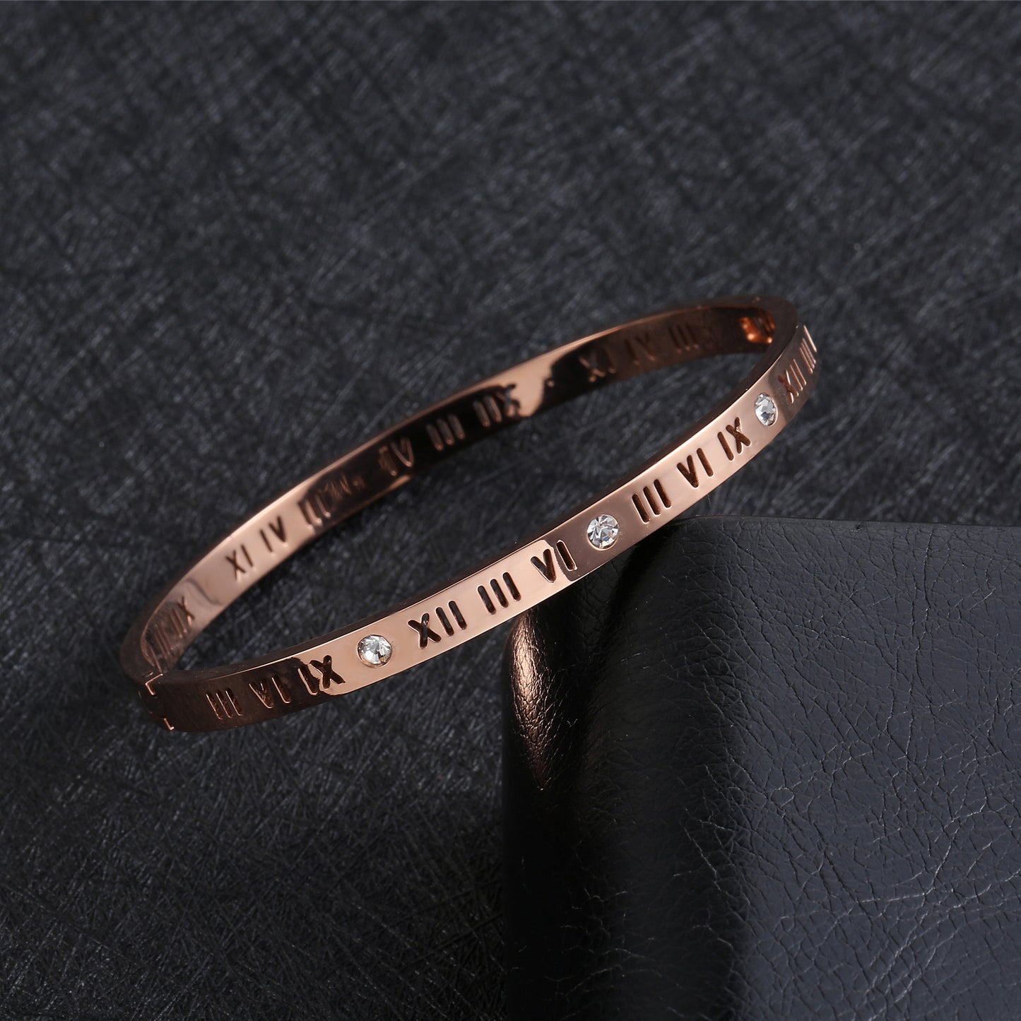 Roman Numeral Gold Bangle