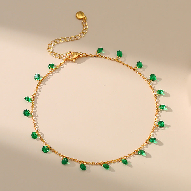 Green Gemstone Anklet