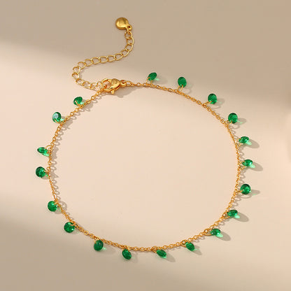 Green Gemstone Anklet