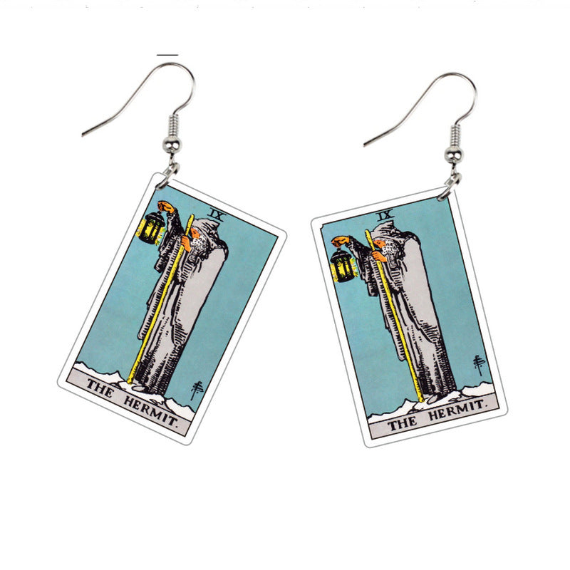 Vintage Style Tarot Card Earrings