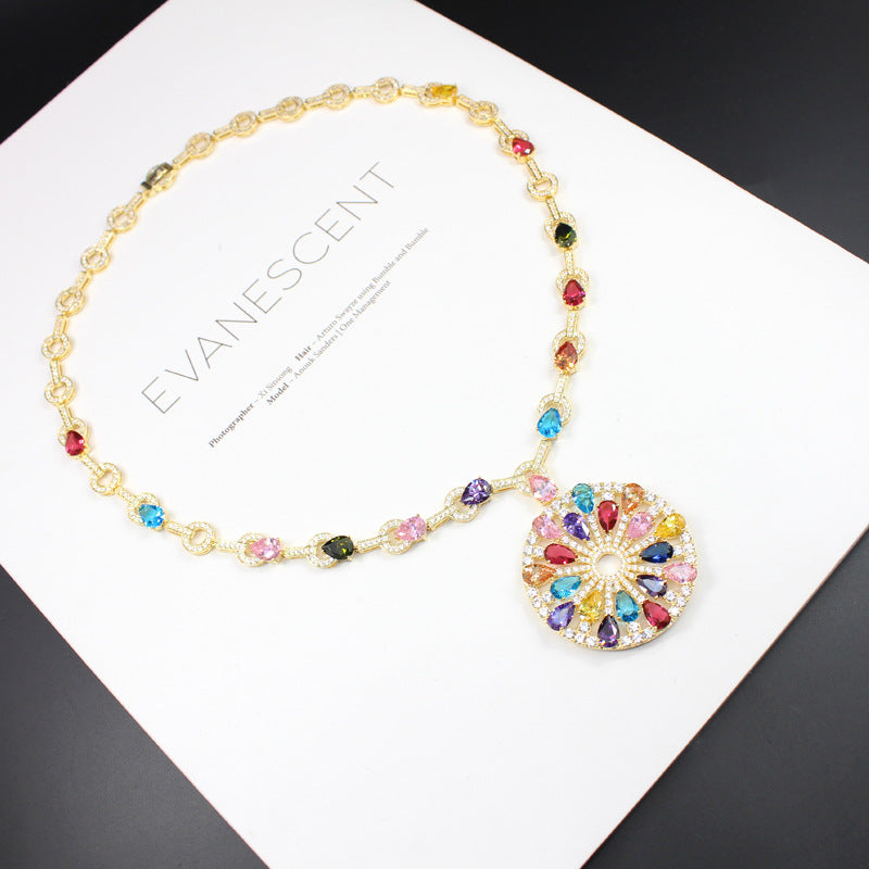 Rainbow Teardrops Necklace