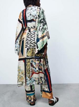 European Station Patchwork Kimono Coat