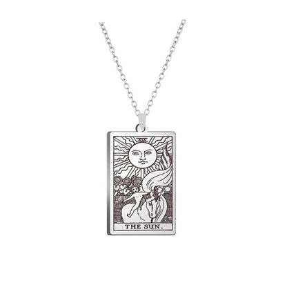 Silver Tarot Card Necklace