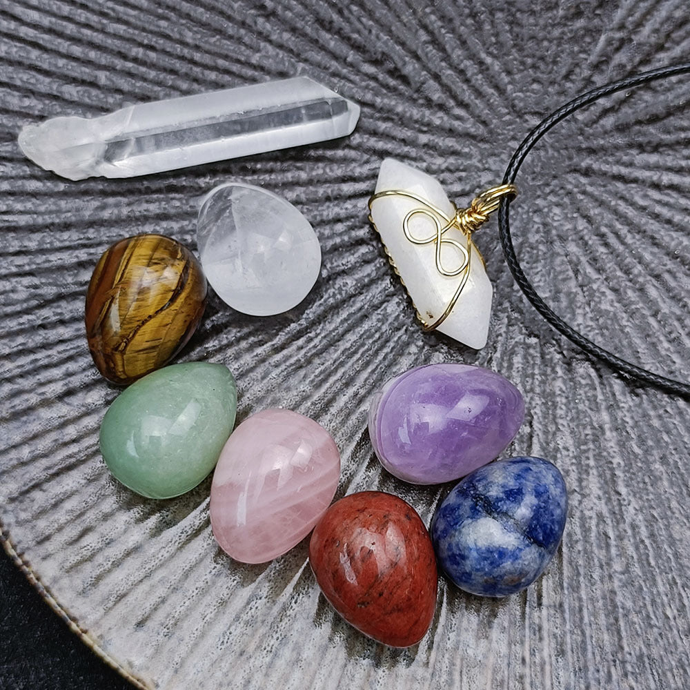 Chakra Egg Crystal Set