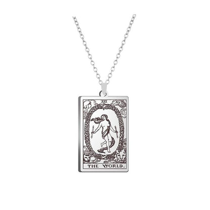 Silver Tarot Card Necklace