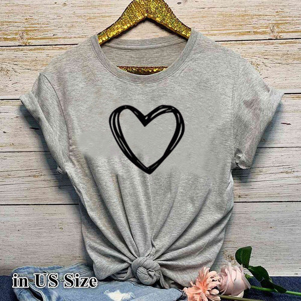 Heart Print T Shirt