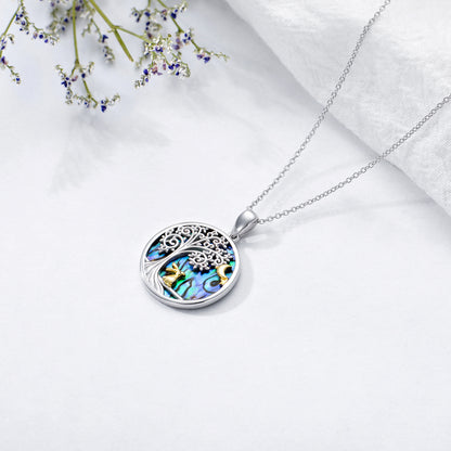 Easter Bunny Abalone Shell Pendant Necklace